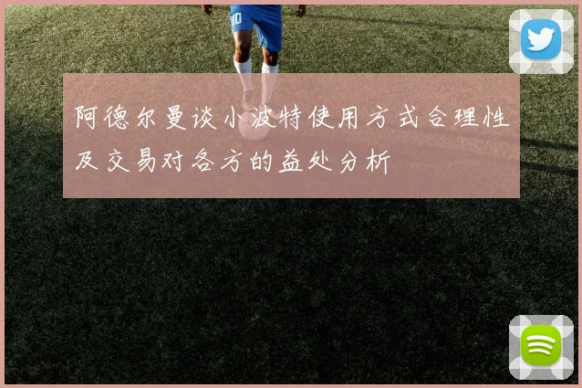阿德尔曼谈小波特使用方式合理性及交易对各方的益处分析